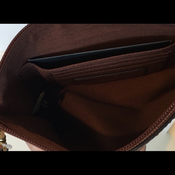 Frye Leather Wristlet Pouch Clutch Brown Cognac - Picture 6 of 8